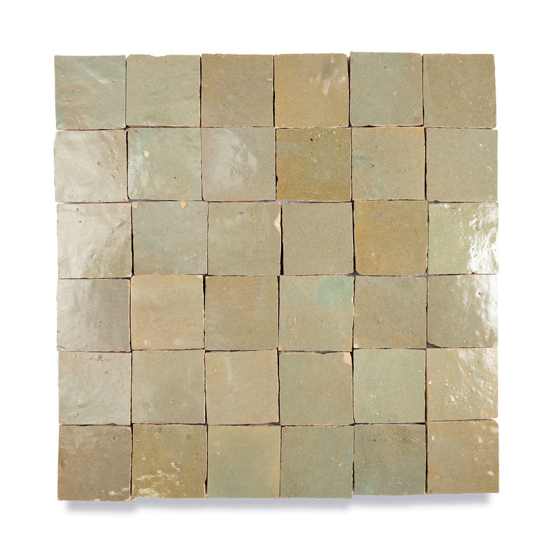 Thyme Green Zellige Tile - 2x2 Mosaic