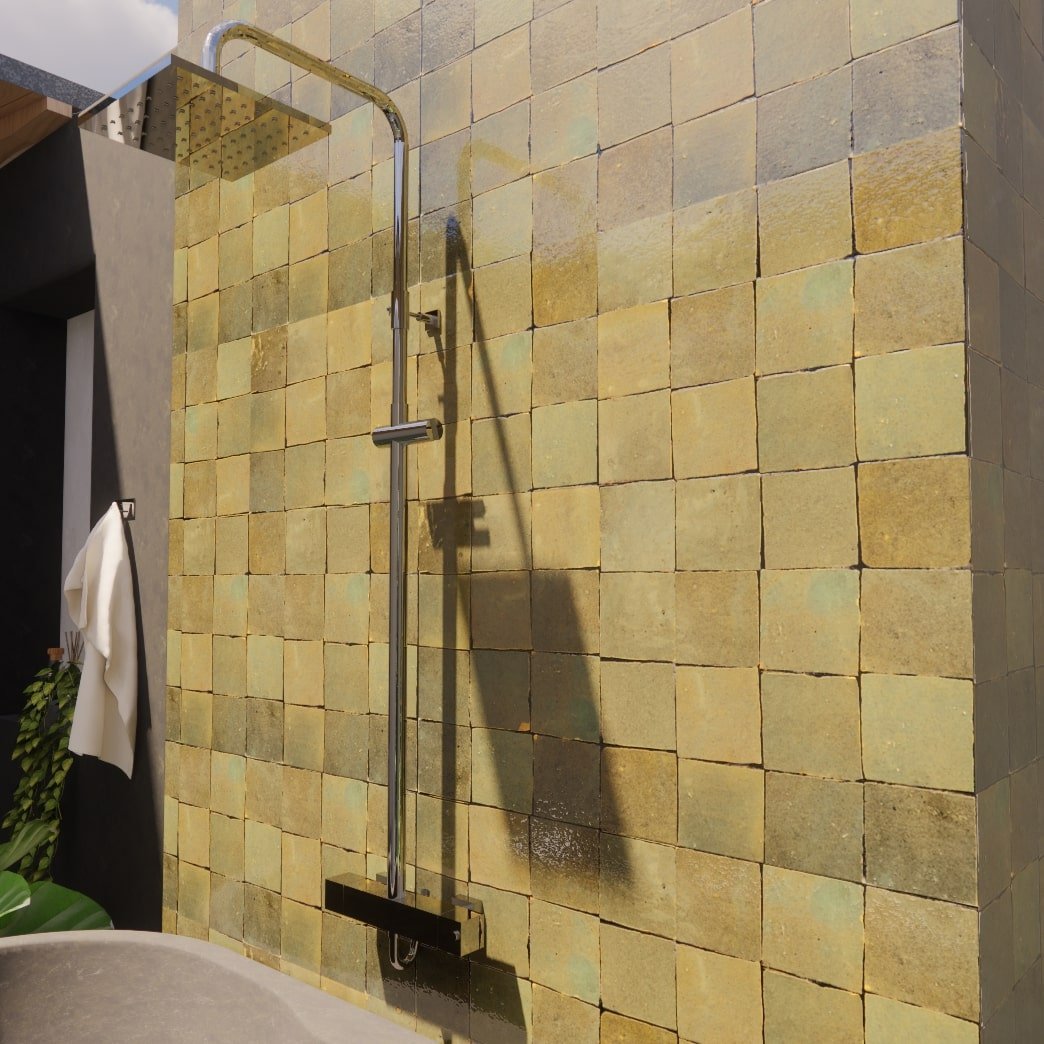 Thyme Green Zellige Tile - Classic Square Design Option – LiLi Tile