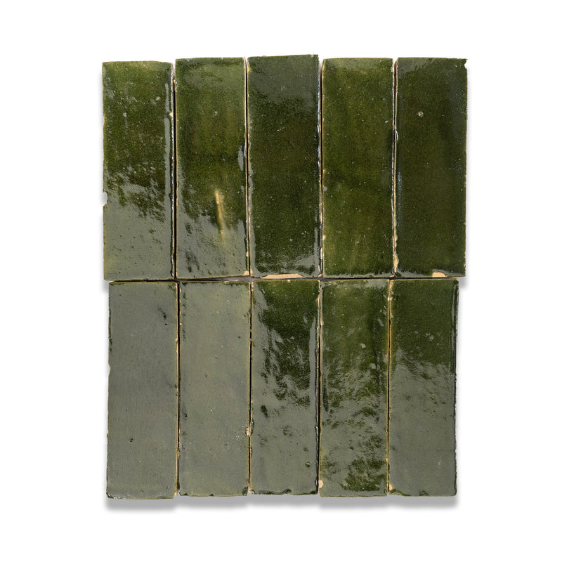 Olive Green Zellige Tile - 2x6 Bejmat