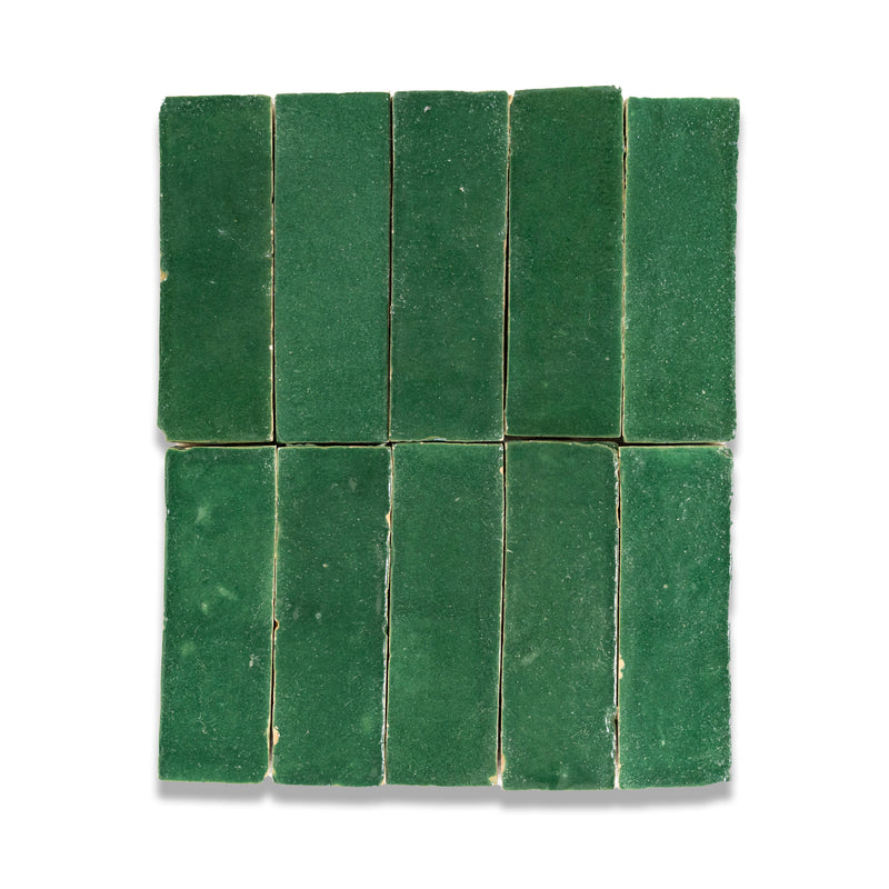 Beetle Green Zellige Tile - 2x6 Bejmat