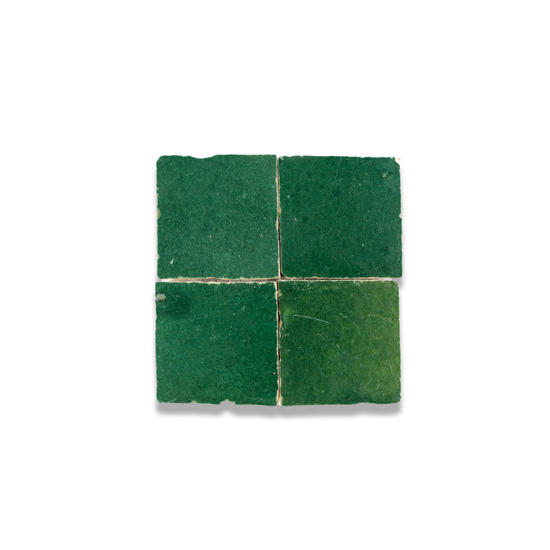 Beetle Green Zellige Tile - 2x2 Mosaic