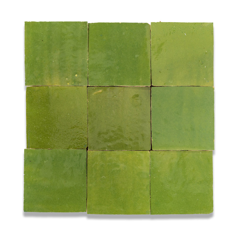 Cardamom Green Zellige Tile - 4x4 Square