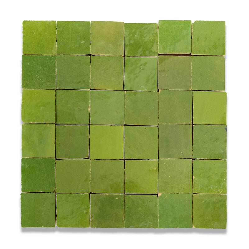 Cardamom Green Zellige Tile - 2x2 Mosaic