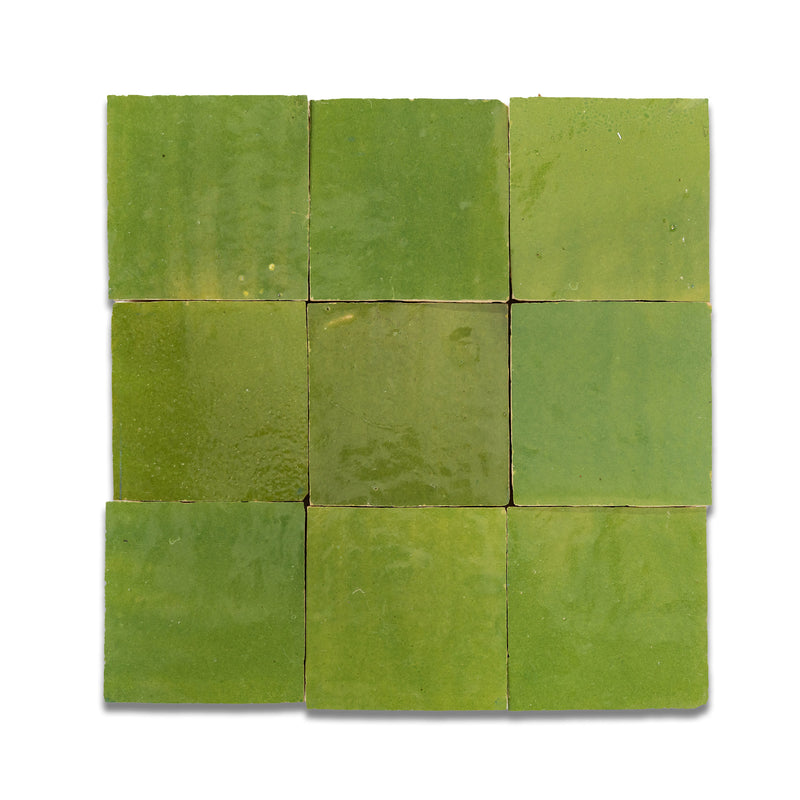 Cardamom Green Zellige Tile - 4x4 Square