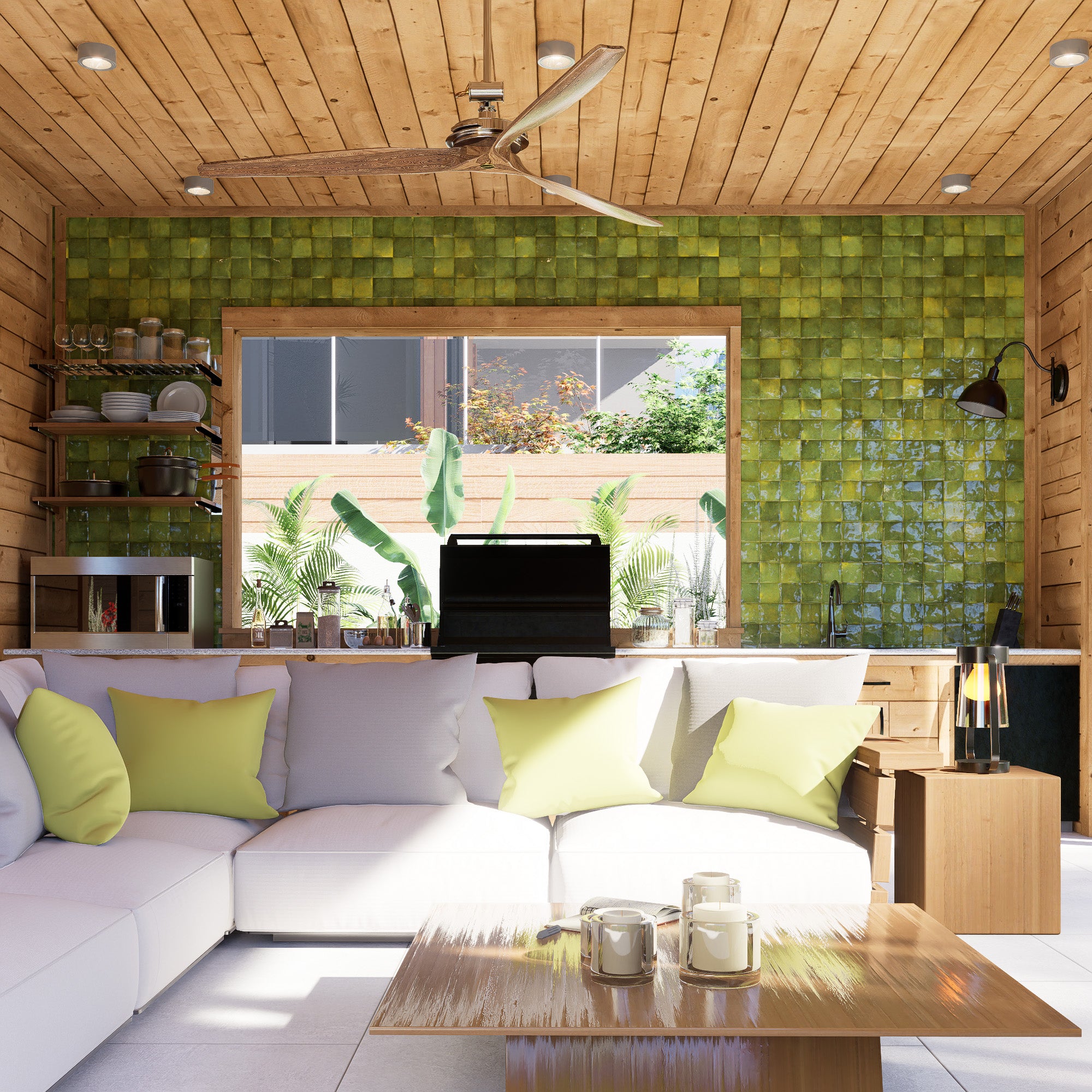 Cardamom Green Zellige Tile - 4x4 Square – LiLi Tile