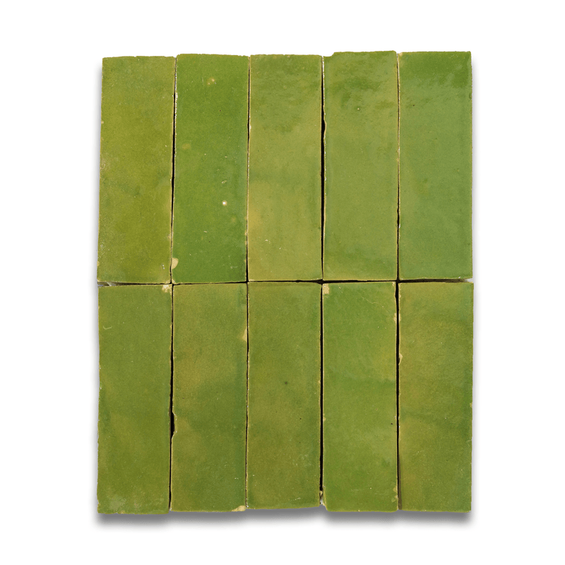 Cardamom Green Zellige Tile - 2x6 Bejmat