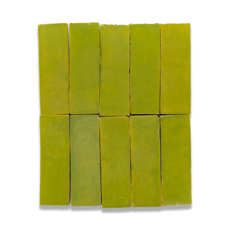 Lime Green Zellige Tile - 2x6 Bejmat