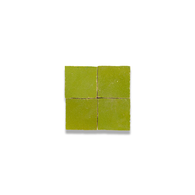 Lime Green Zellige Tile - 2x2 Mosaic