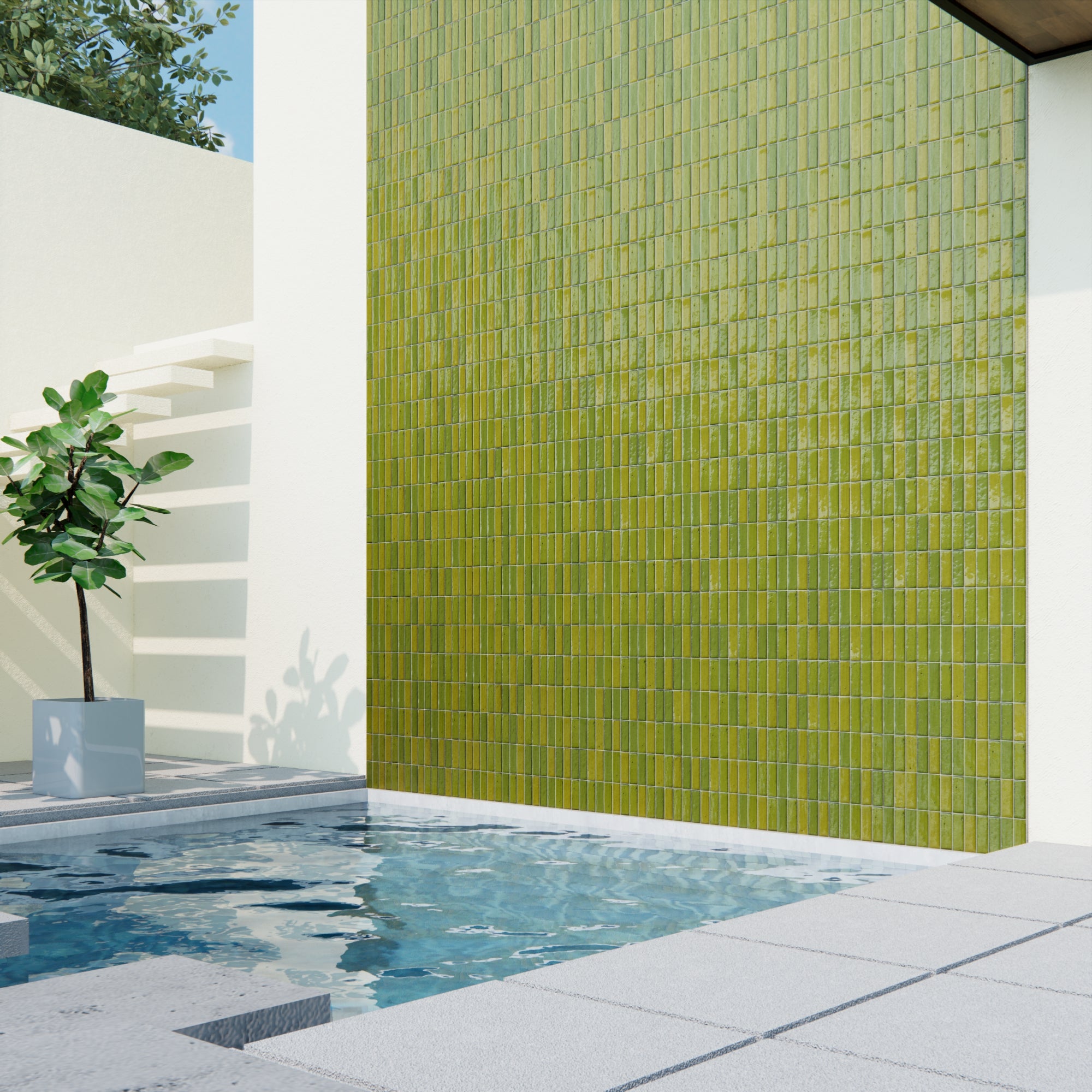 Lime Green Zellige Tile - 2x6 Bejmat – LiLi Tile