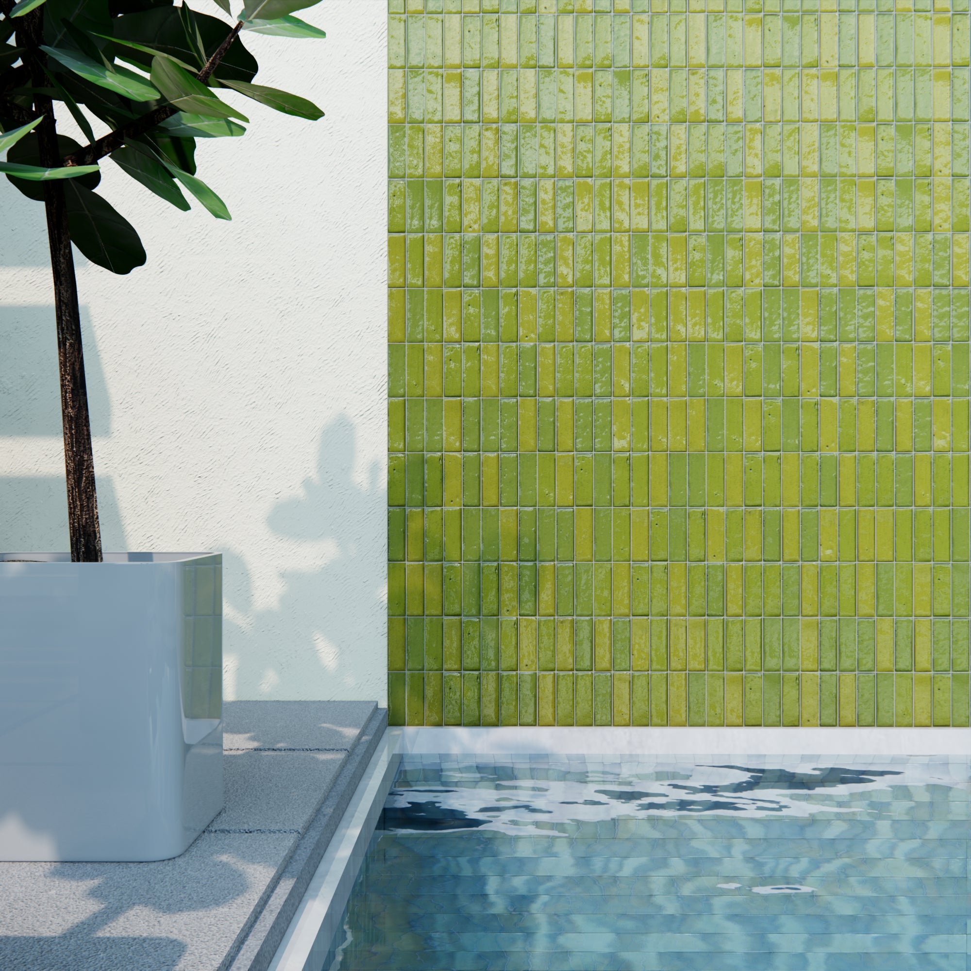 Lime Green Zellige Tile - 2x6 Bejmat – LiLi Tile