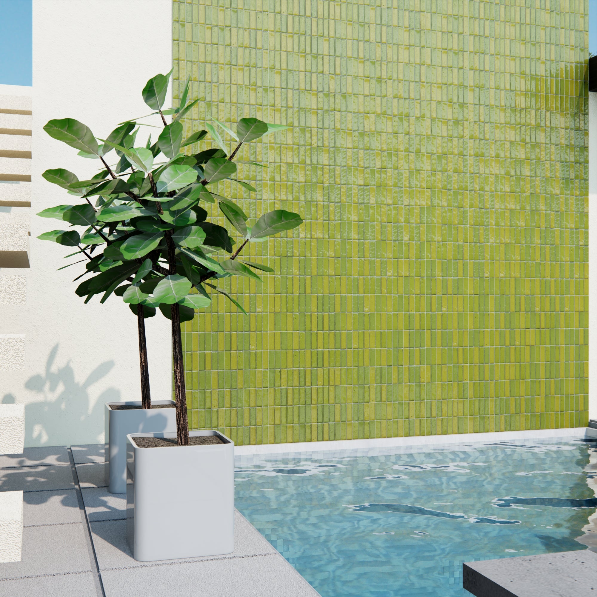Lime Green Zellige Tile - 2x6 Bejmat – LiLi Tile