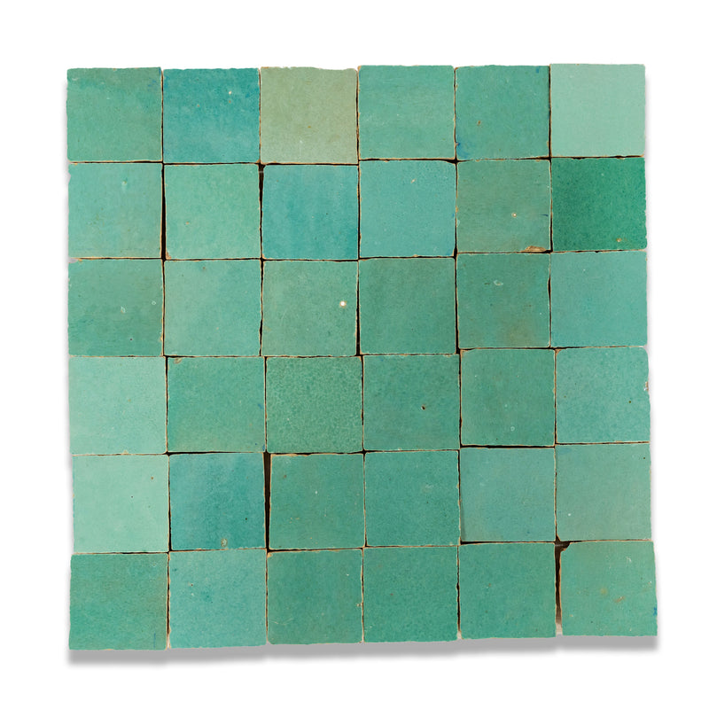 Aloe Vera Zellige Tile - 2x2 Mosaic