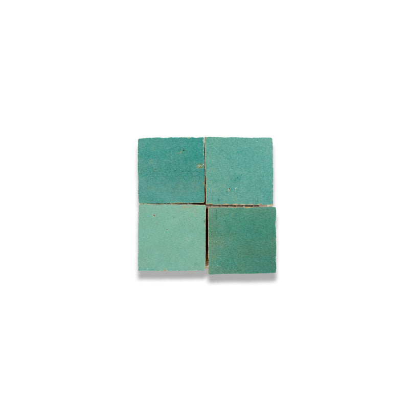 Aloe Vera Zellige Tile - 2x2 Mosaic