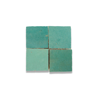 Aloe Vera Zellige Tile - 2x2 Mosaic