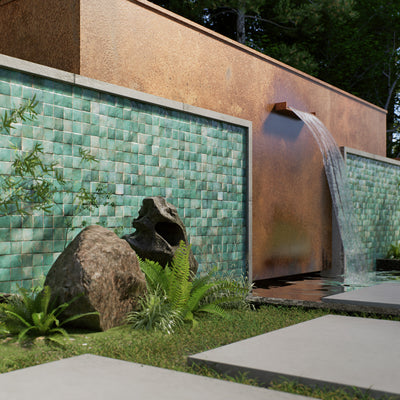 Aloe Vera Zellige Tile - 2x2 Mosaic