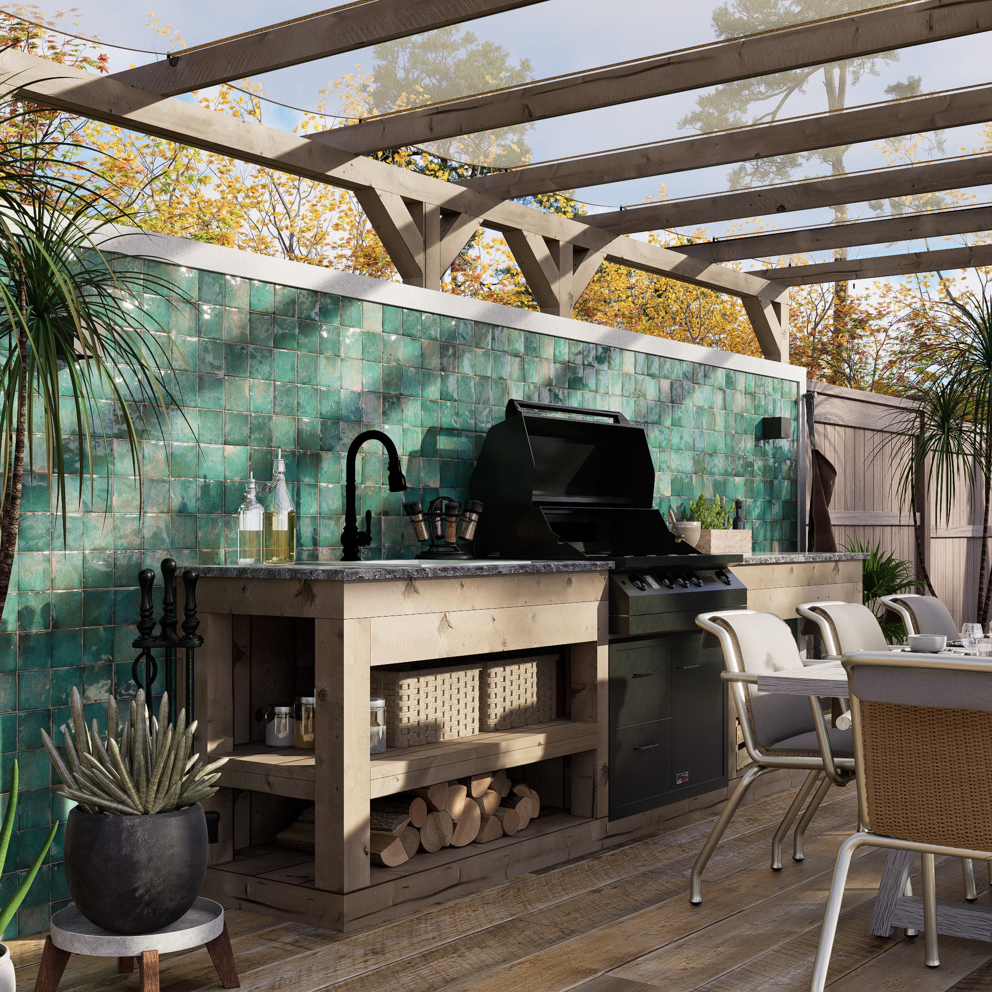 Aloe Vera Zellige Tile - 4x4 Square – LiLi Tile