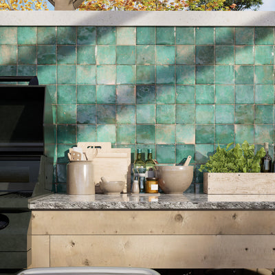 Aloe Vera Zellige Tile - 4x4 Square