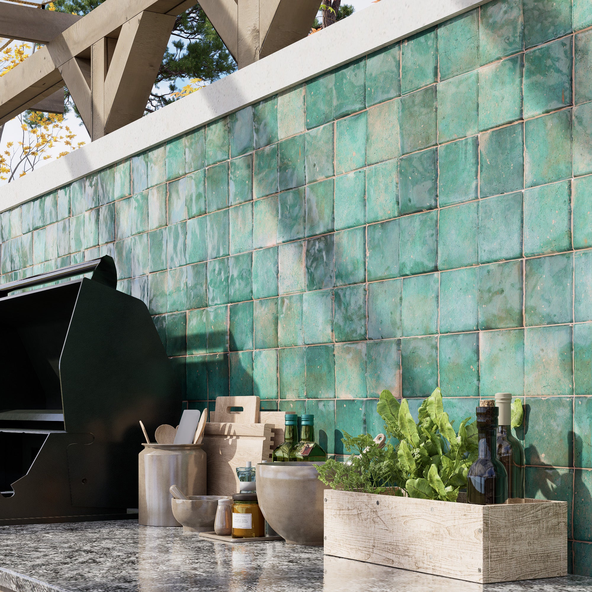 フォトタイル Aubergine 2x8 Subway Cement Tile – Zia Tile