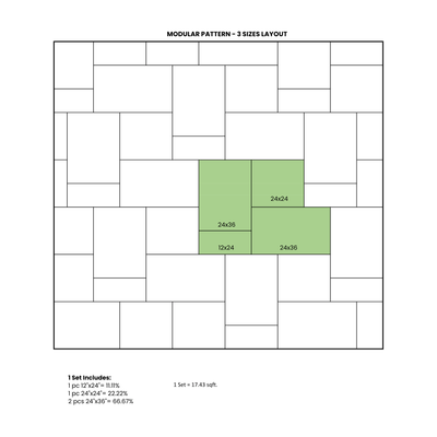 Chai Porcelain Pavers Modular Pattern 3/4″