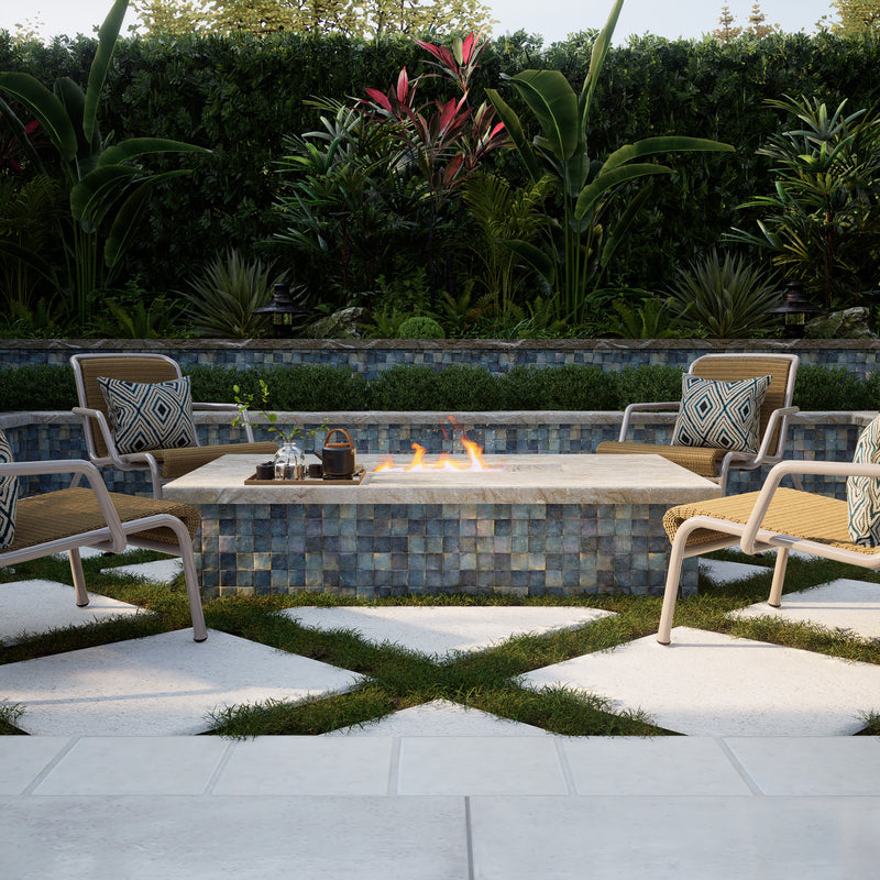Denim Blue Zellige Tile - 2x2 Mosaic
