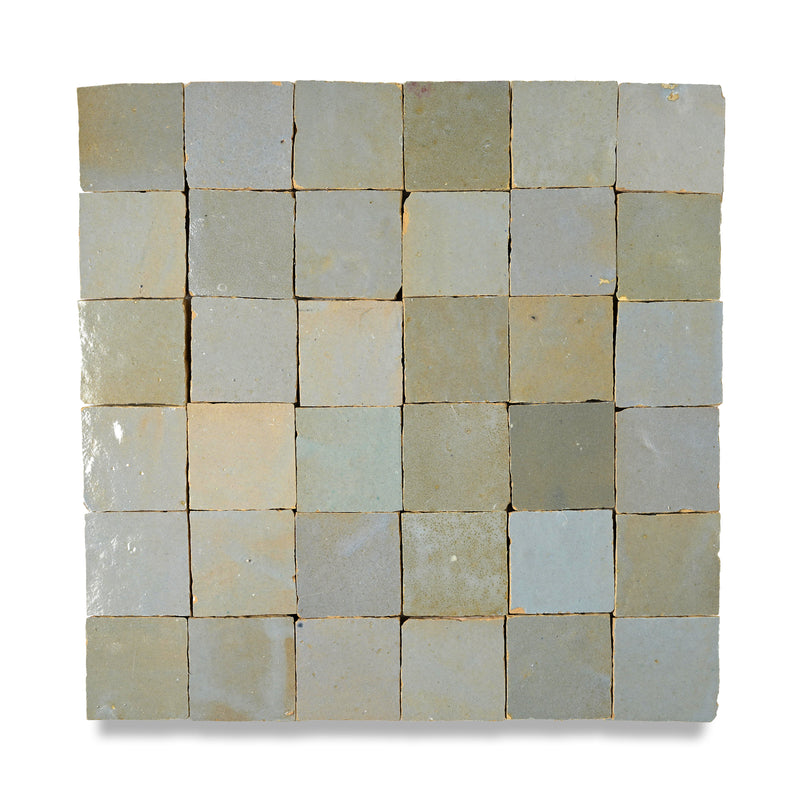 Mirage Blue Zellige Tile - 2x2 Mosaic