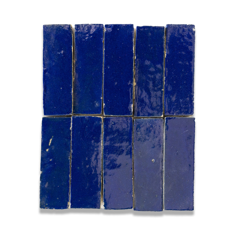 Berber Blue Zellige Tile - 2x6 Bejmat