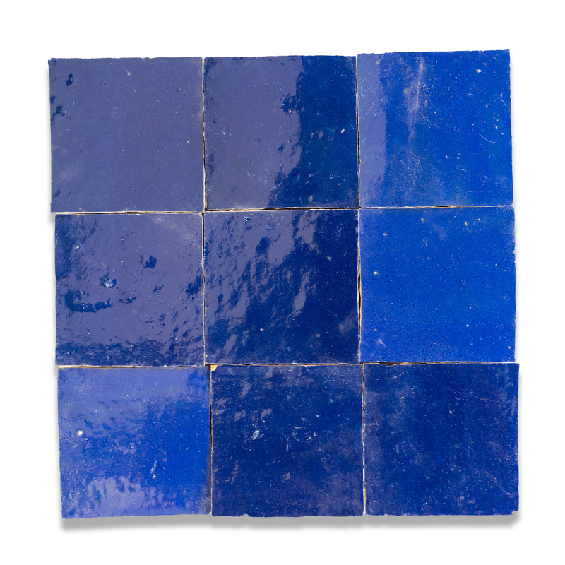 Berber Blue Zellige Tile - 4x4 Square