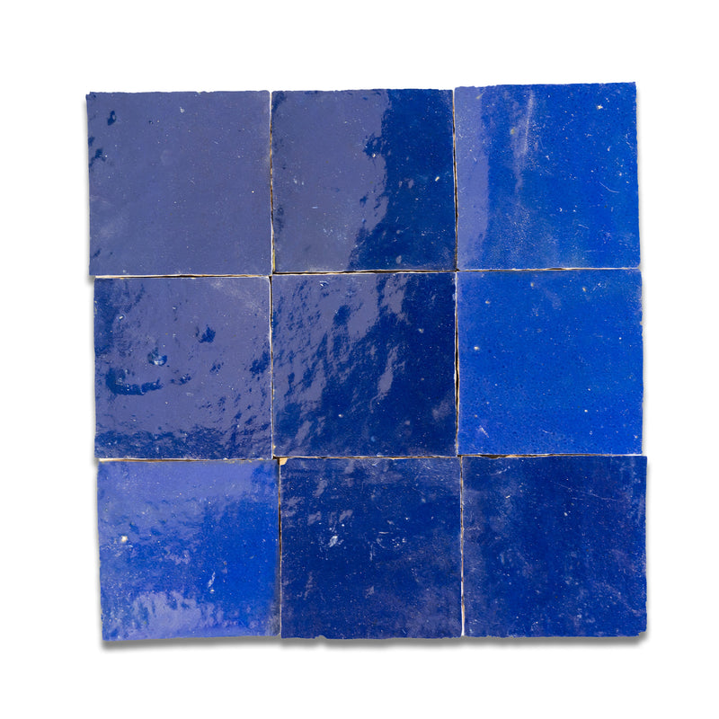 Berber Blue Zellige Tile - 4x4 Square