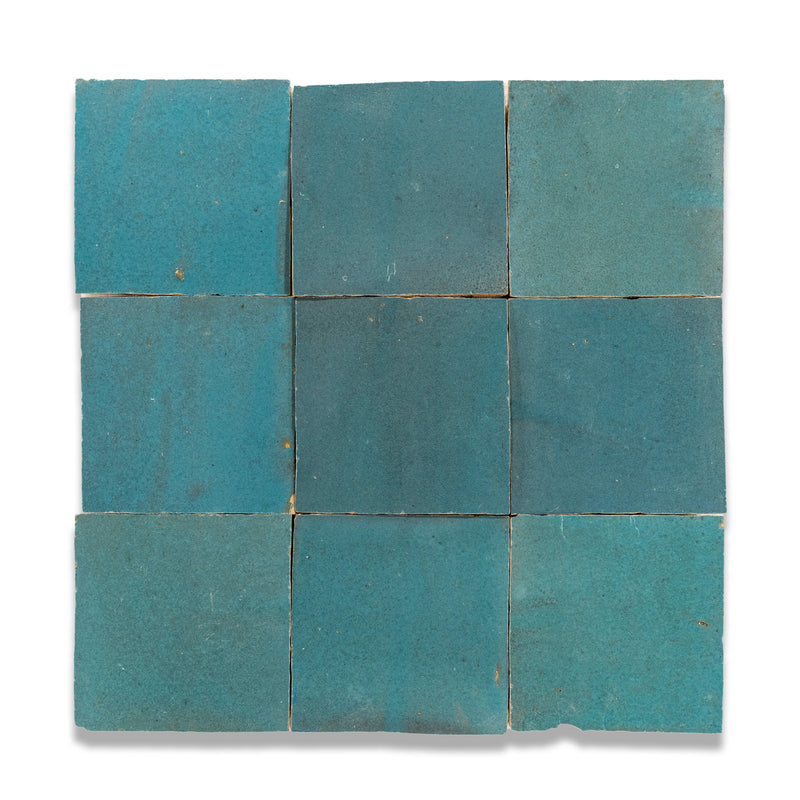 Oasis Blue Zellige Tile - 4x4 Square