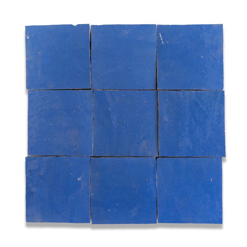 Sapphire Blue Zellige Tile - 4x4 Square