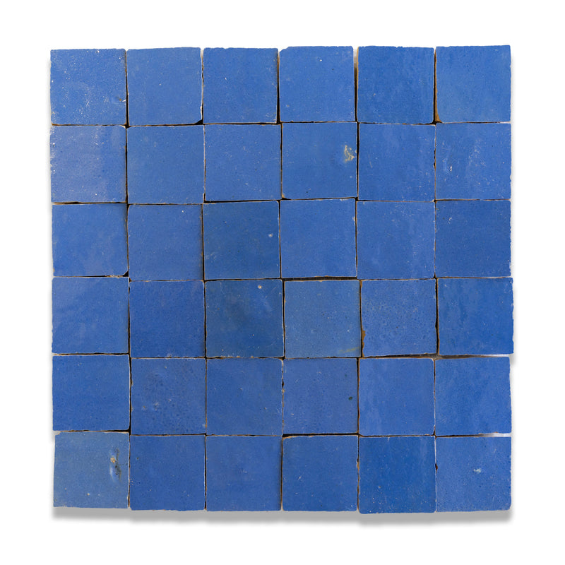 Sapphire Blue Zellige Tile - 2x2 Mosaic