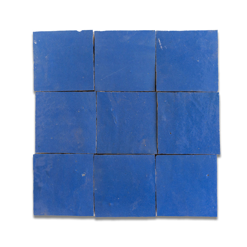 Sapphire Blue Zellige Tile - 4x4 Square