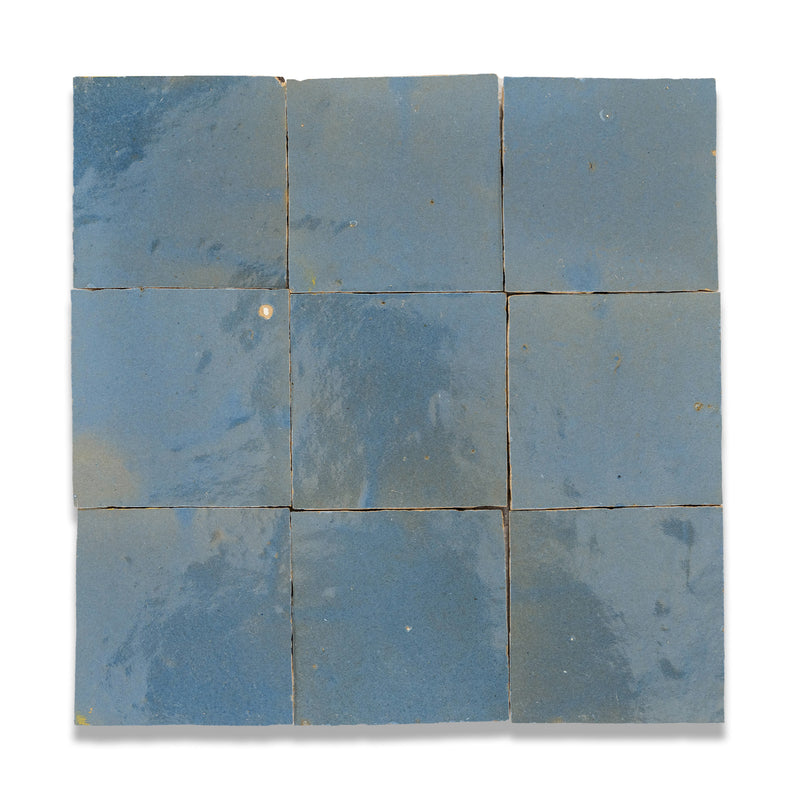 Stone Blue Zellige Tile - 4x4 Square