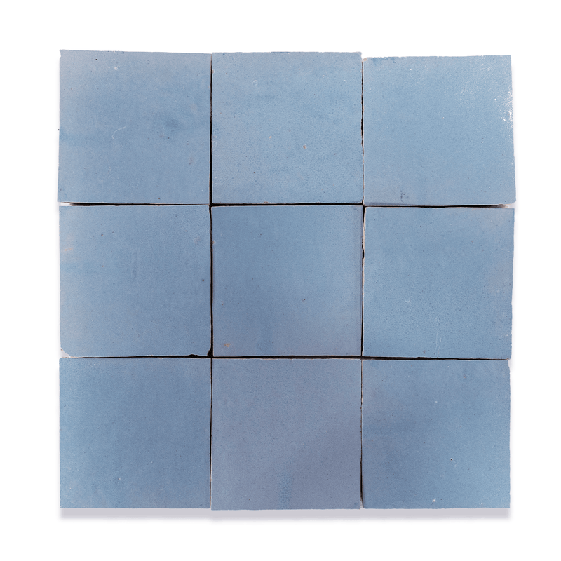 Wisteria Blue Zellige Tile - 4x4 Square