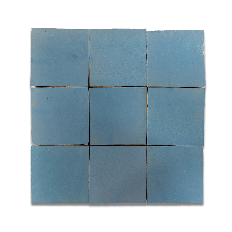 Wisteria Blue Zellige Tile - 4x4 Square