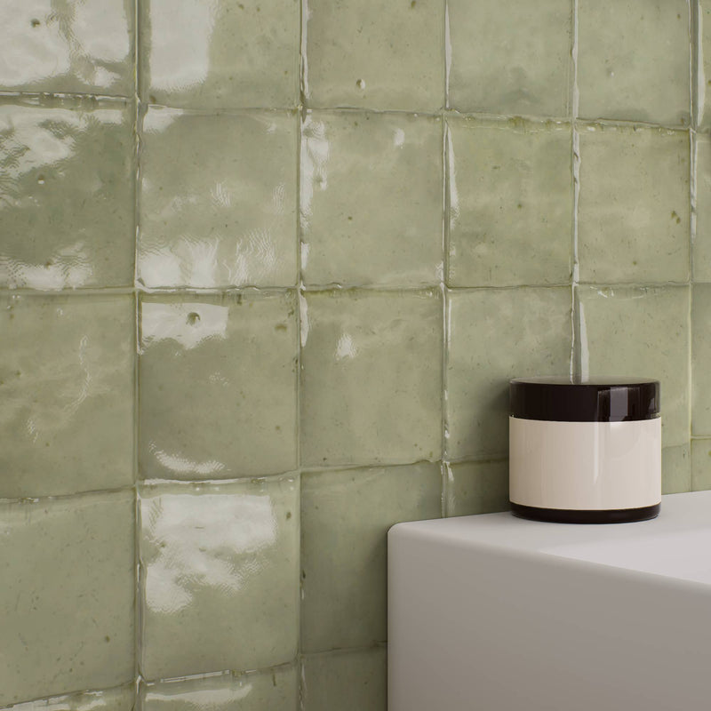 Sage Dust Zellige Tile - 4x4 Square