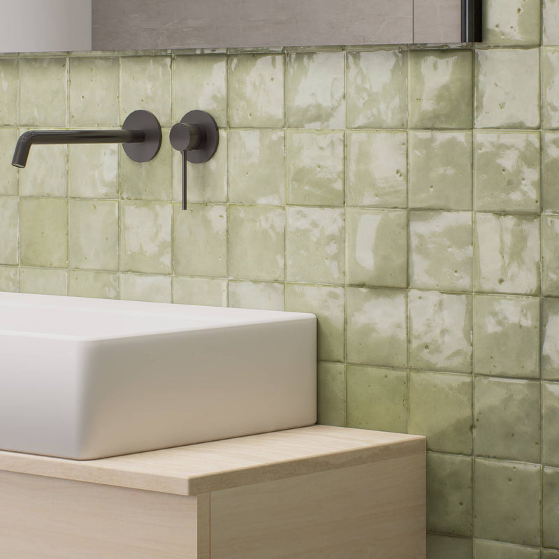 Sage Dust Zellige Tile - 4x4 Square