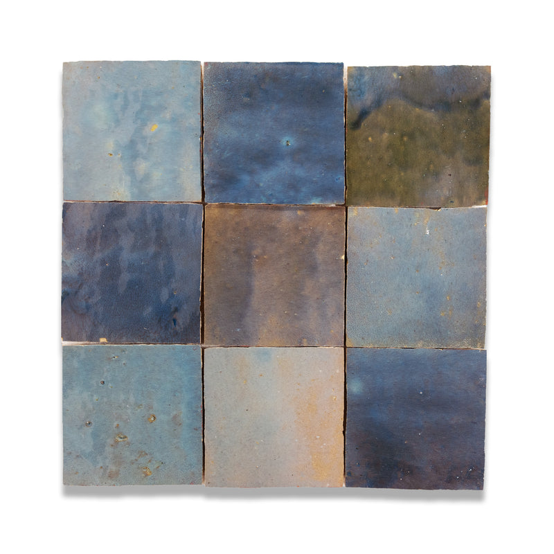 Denim Blue Zellige Tile - 4x4 Square