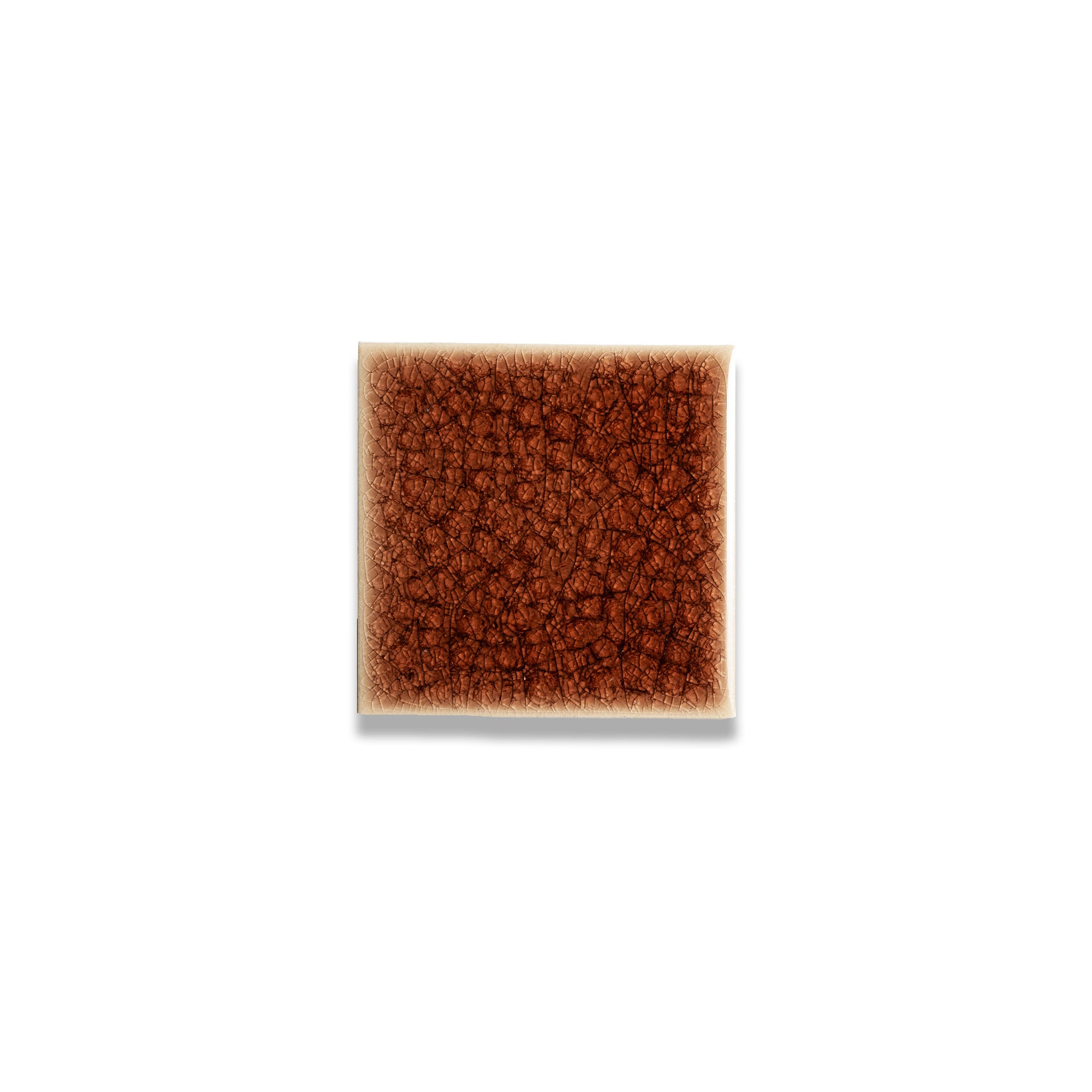 Garnet Glazed Porcelain Tile 4x4 — single tile showing crackling glaze texture