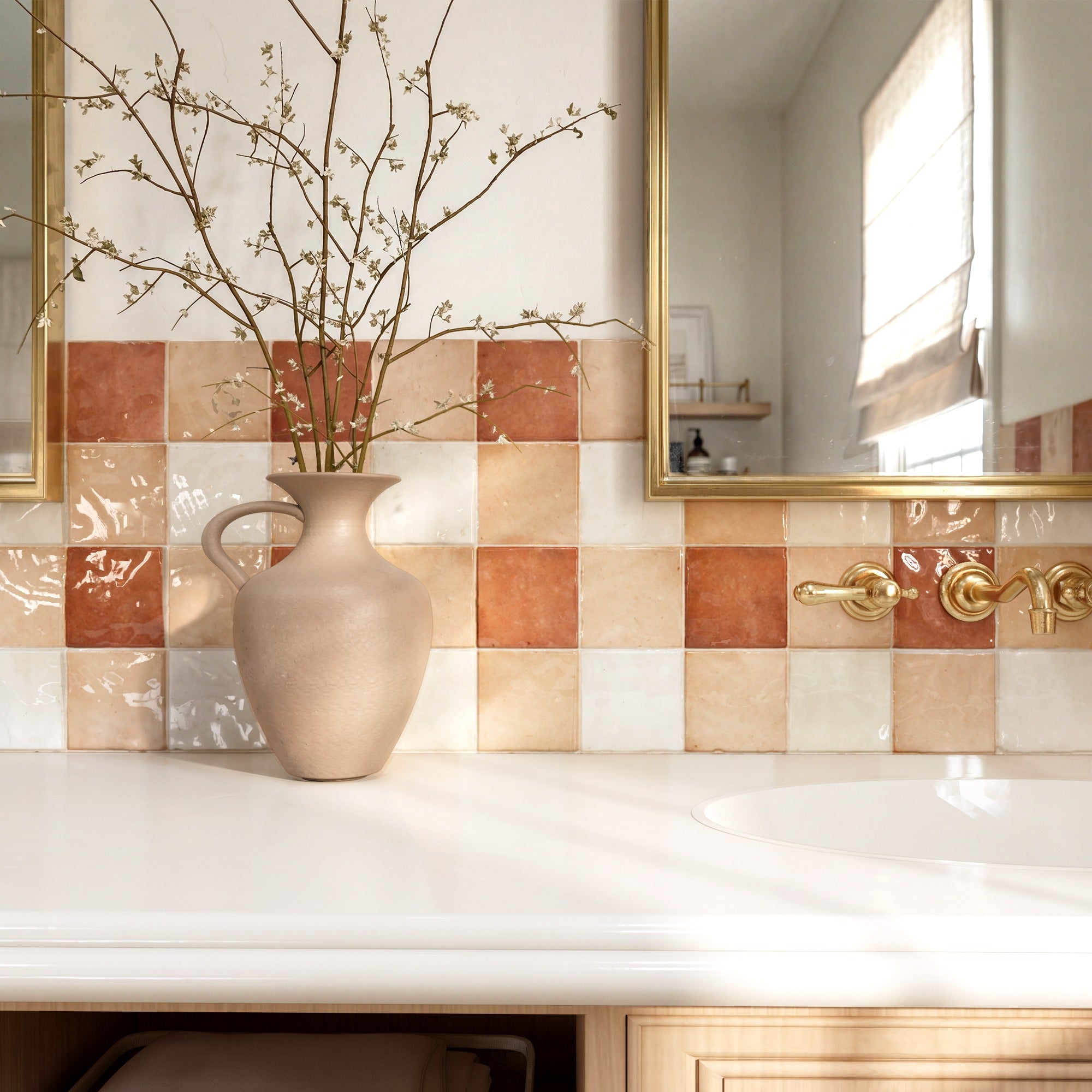 Magnolia White Zellige 4x4 Tile - Handcrafted Moroccan Clay – LiLi