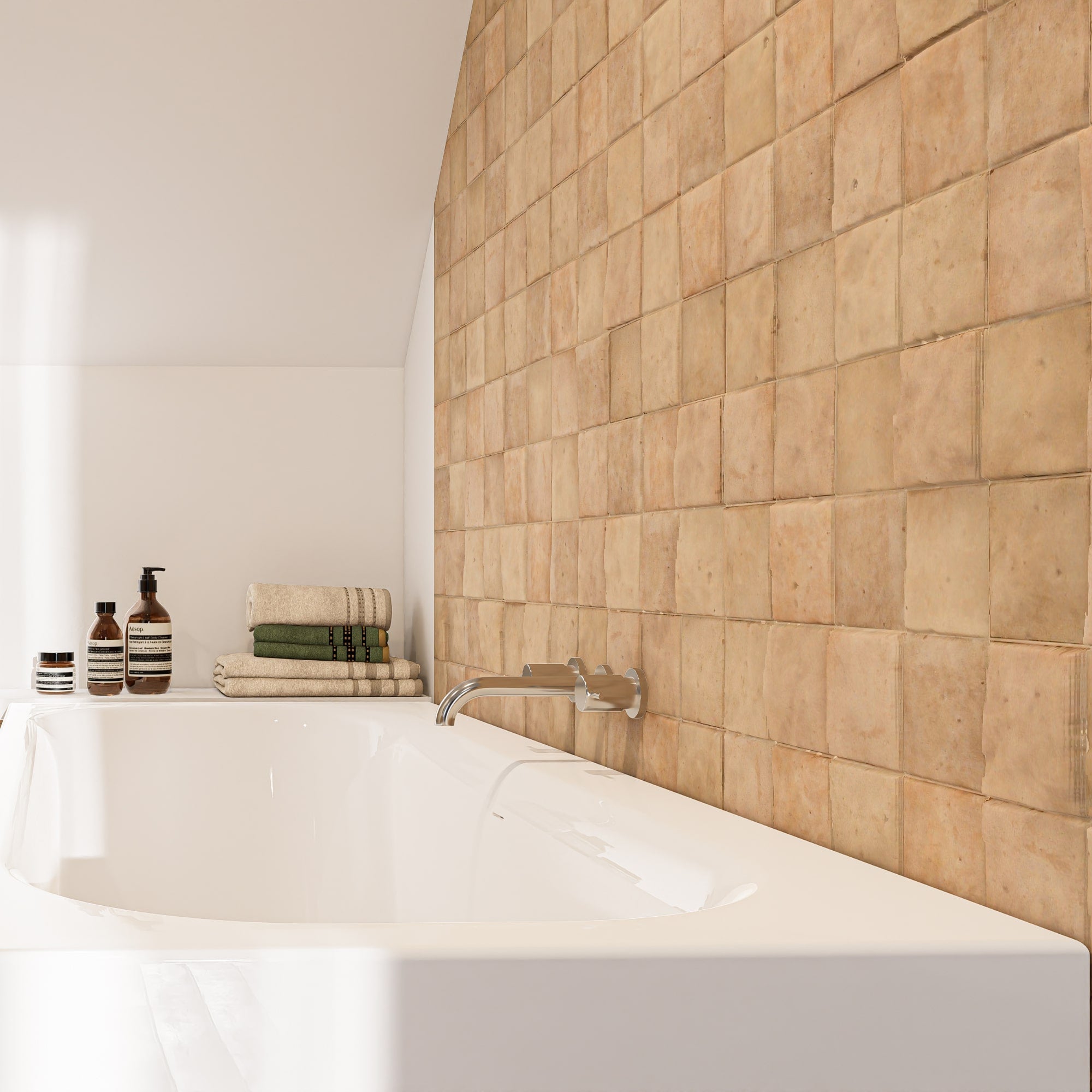 Fossil Zellige Tile - 4x4 Square – LiLi Tile