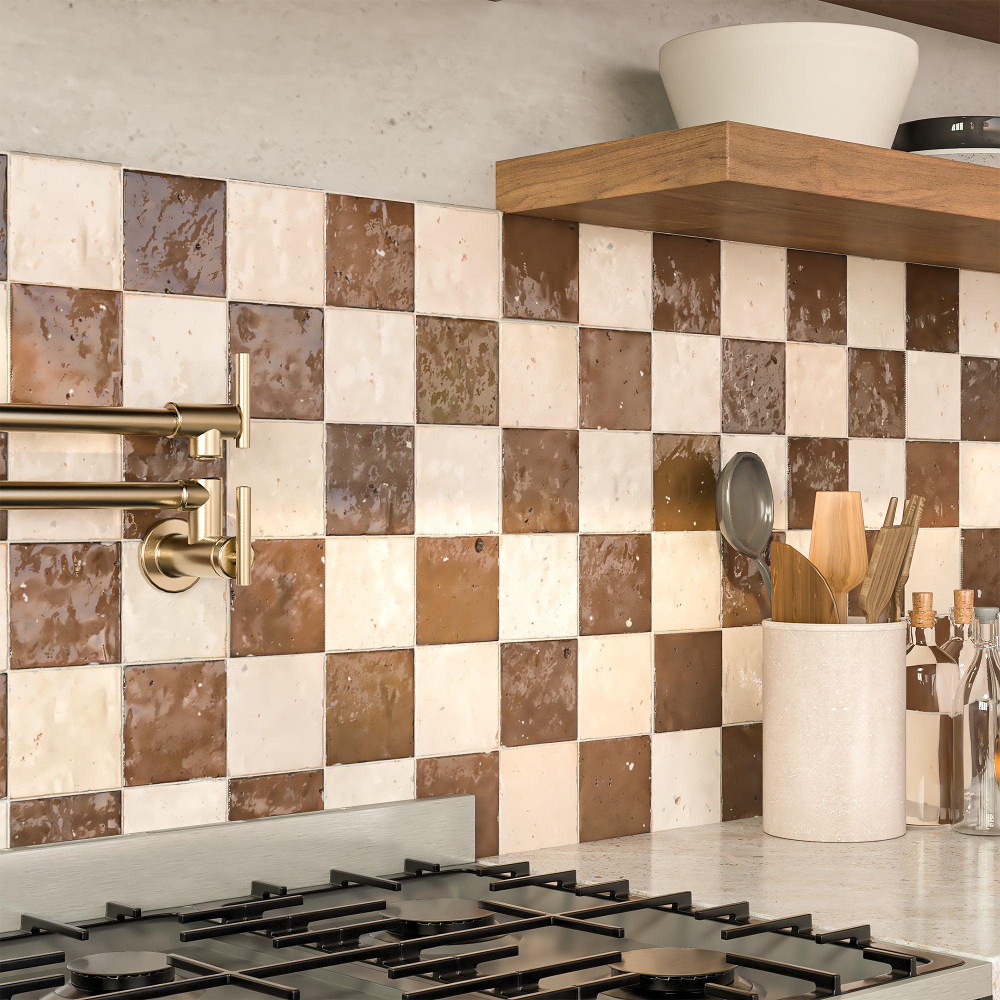 ルシアンエサヨ Aubergine Zellige Tile - 4x4 Square – LiLi Tile
