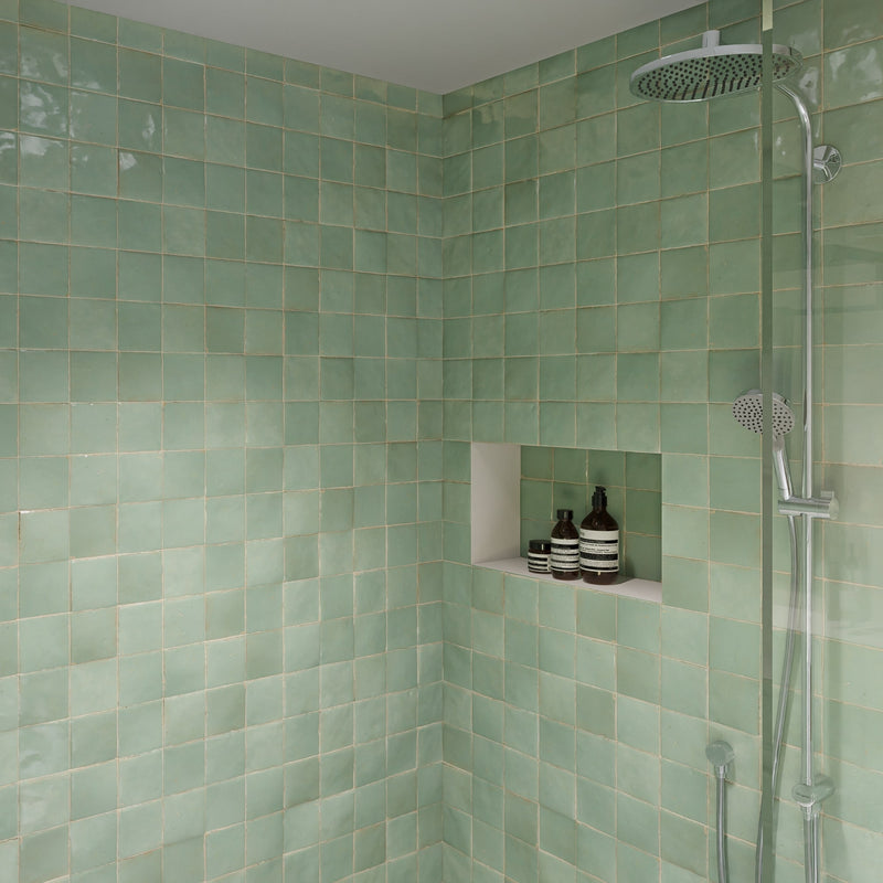 Moroccan Jade Zellige Tile - 4x4 Square