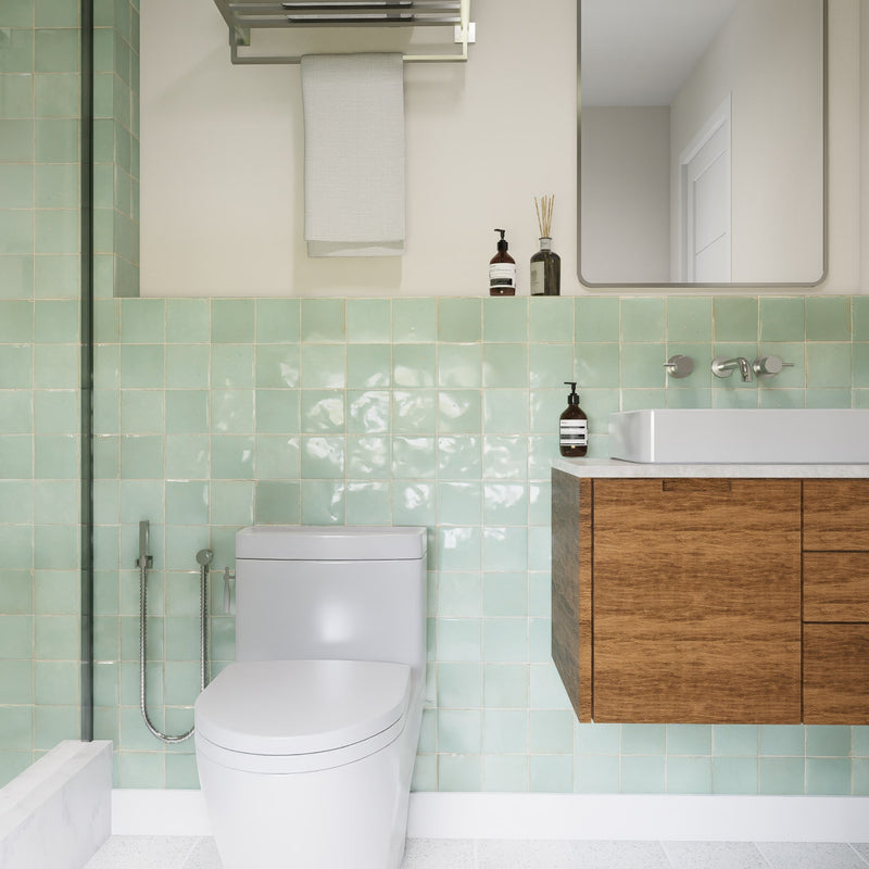 Moroccan Jade Zellige Tile - 4x4 Square