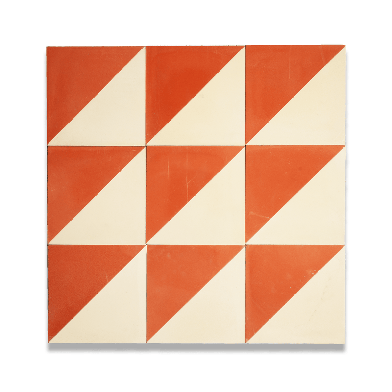 Petite Two-Tone Diagonal Tile: 4” x 4”