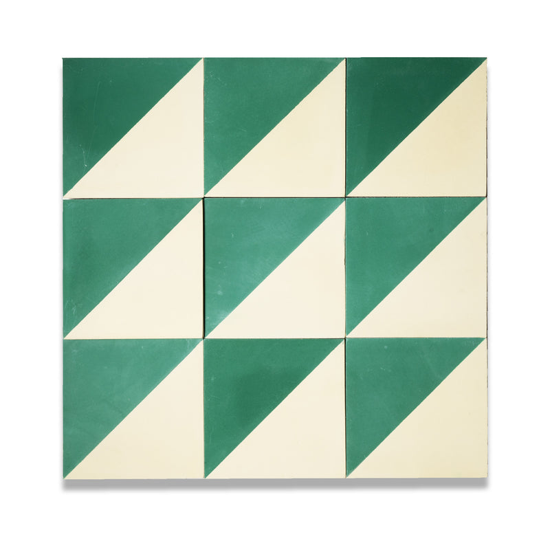 Petite Two-Tone Diagonal Tile: 4” x 4”