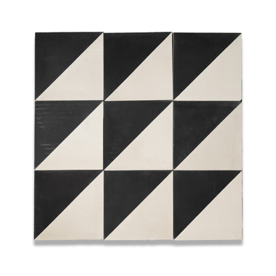 Petite Two-Tone Diagonal Tile: 4” x 4”