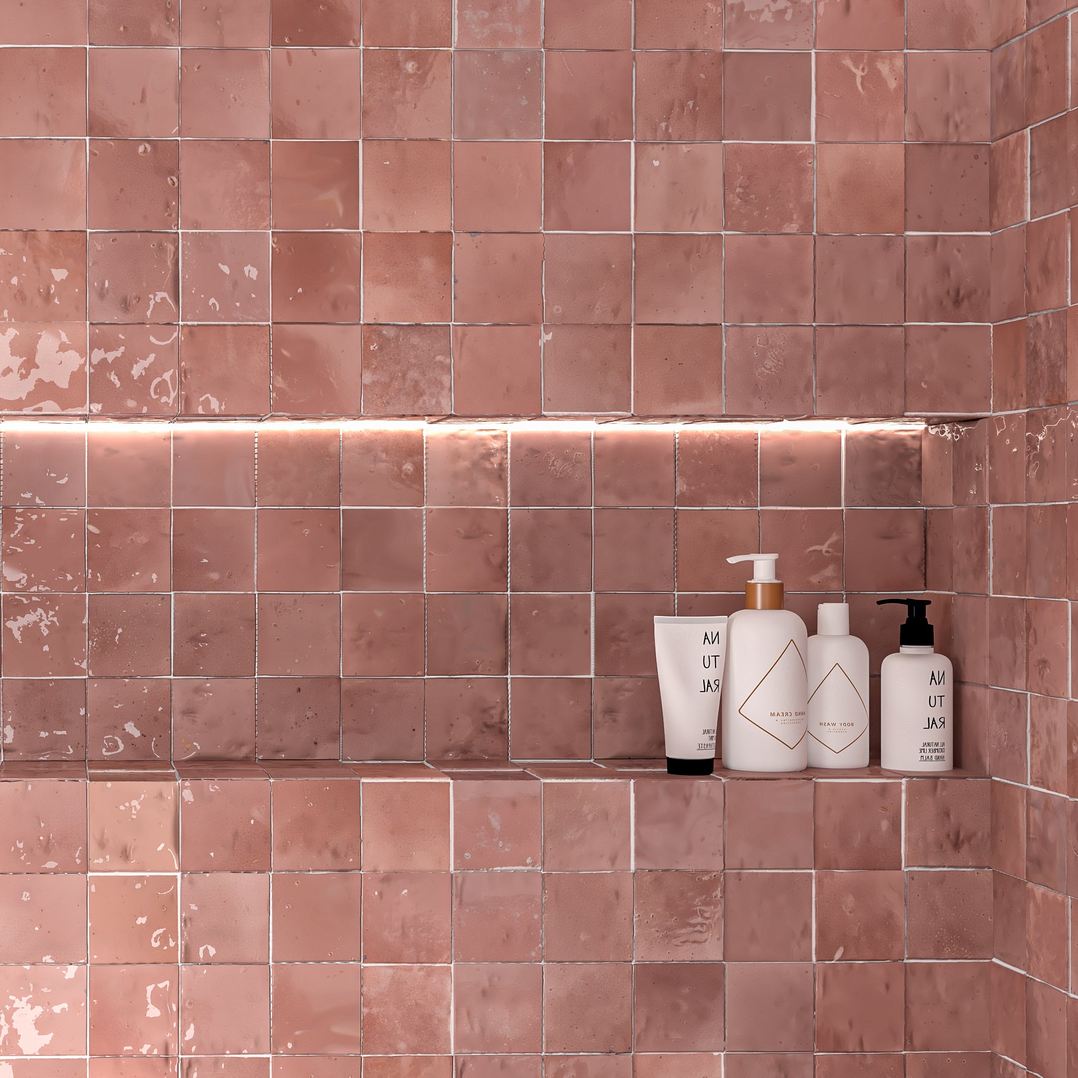 Rabat Rose Zellige Tile - 4x4 Square – LiLi Tile
