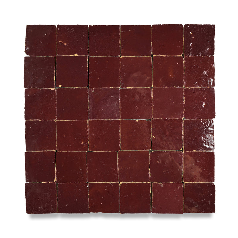 Paprika Red Zellige Tile - 2x2 Mosaic