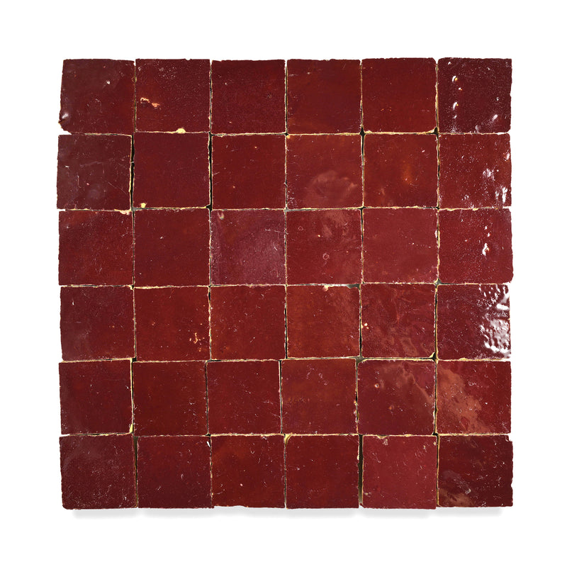 Paprika Red Zellige Tile - 2x2 Mosaic